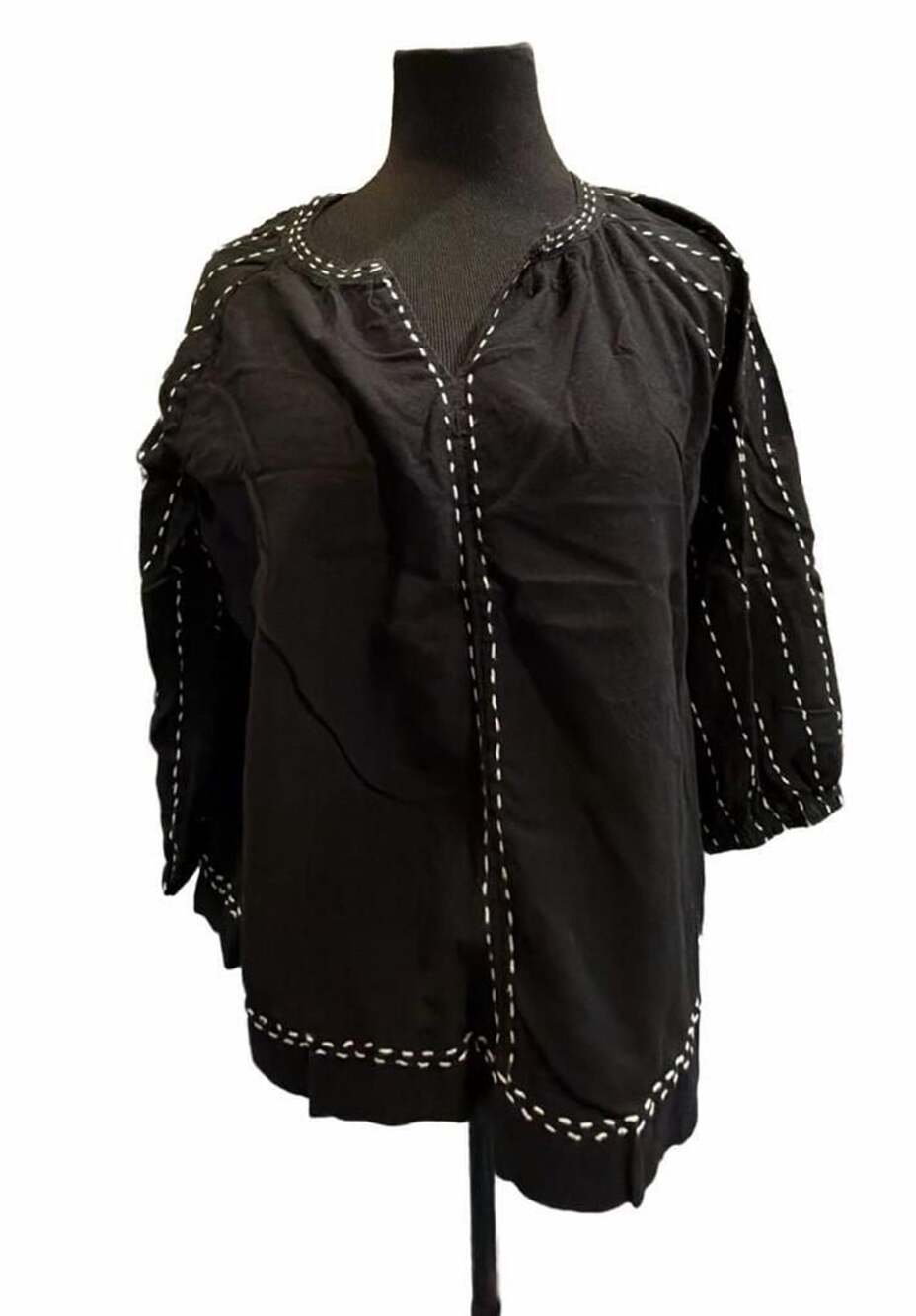 805 Pure Jill Elements Embroidered Blouse Size M